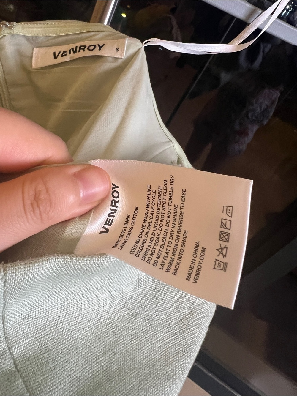 Venroy Mint Green Strapless 100% Linen Structured Corset Mini Dress NWOT - Picture 14 of 16